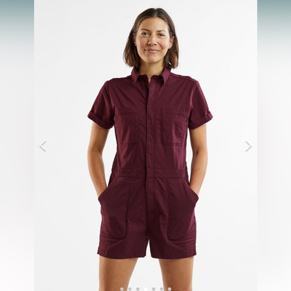 Title Nine Rosie Utility Short Romper - Wailea Camo, Dusty Olive, Size XL - Picture 7 of 10